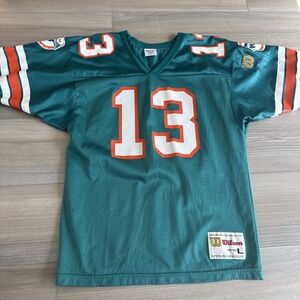 Vintage Dan Marino #13 Jersey Youth L NFL Miami Dolphins Football 90s Wilson‎
